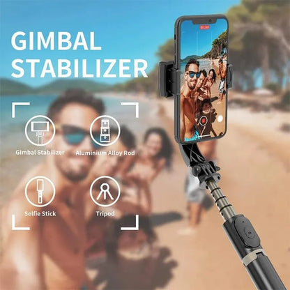 Gimbal Stabilizer 3-in-1 Extendable Selfie Stick Tripod