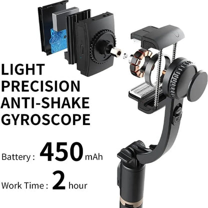 Gimbal Stabilizer 3-in-1 Extendable Selfie Stick Tripod
