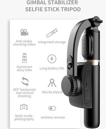 Gimbal Stabilizer 3-in-1 Extendable Selfie Stick Tripod